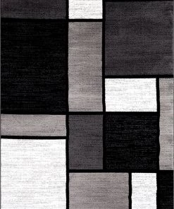 WRG Box Pattern Gray/Grey Black White Area Rug All Area Rugs And Runners