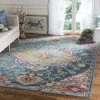Modern Rugs And Decor Boho Chic Oriental Medallion Distressed Area Rug, Teal / Rose All Area Rugs And Runners