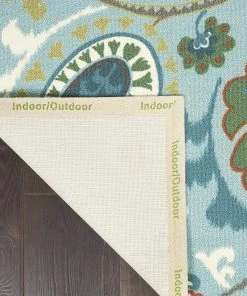 Unique Loom All Area Rugs And Runners Waverly Sun N Shade Blue Multicolor Beach Indoor-Outdoor Rug Light