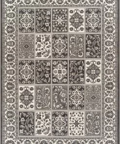 WW Modern Floral Panel Persian Design Grey Ivory Area Rug All Area Rugs And Runners