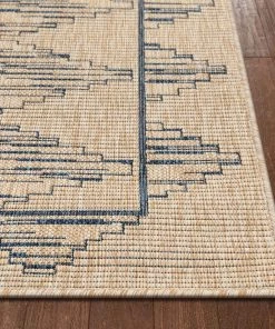 Well Woven Sturl Beige & Blue Indoor/Outdoor Flat Weave Pile Nordic Diamond Pattern Area Rug All Area Rugs And Runners