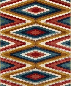 Well Woven Mia Blue Southwestern Medallion Mat Rug