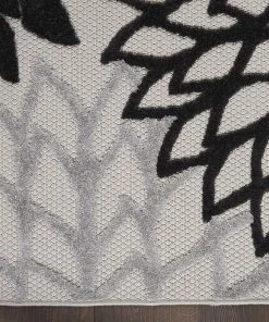 WRG Aloha Indoor/Outdoor Floral Black White Area Rug All Area Rugs And Runners