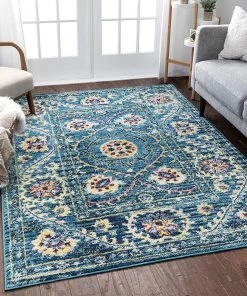 Well Woven Carson Agra Medallion Persian Vintage Bohemian Blue Area Rug All Area Rugs And Runners
