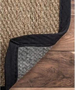 FAS Premium Sea Grass Natural Black Area Rug All Area Rugs And Runners