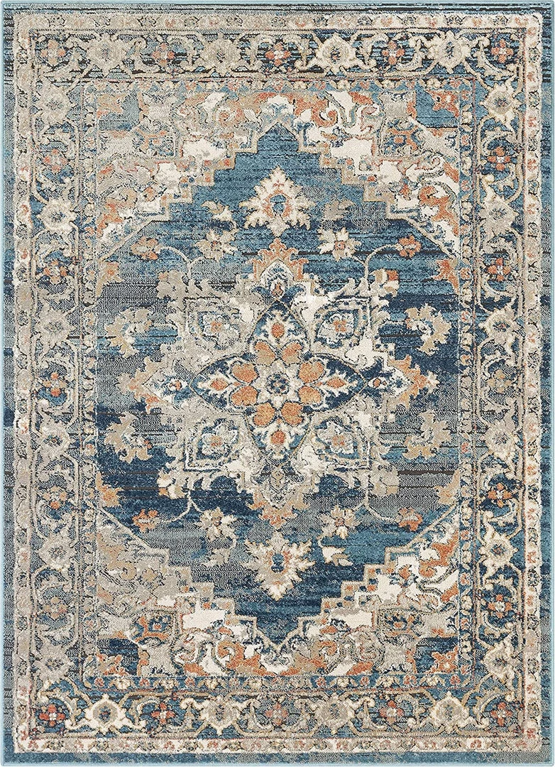 Well Woven All Area Rugs And Runners Judith Blue Vintage Medallion Area Rug 2 Well Woven All Area Rugs And Runners Judith Blue Vintage Medallion Area Rug