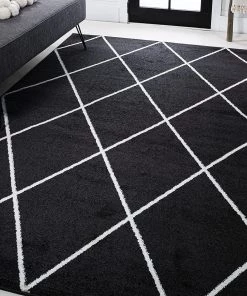 JONATHAN Y Minimalist Diamond Trellis Soft Area Rug Bedroom Kitchen Multi/White All Area Rugs And Runners
