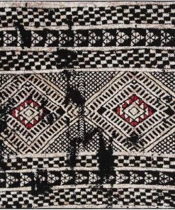 Safavieh Adirondack Collection ADR202Z Modern Boho Distressed Non-Shedding Stain Resistant Living Room Bedroom Soft Area Rug Black / Light Grey