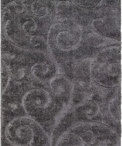 FAS All Area Rugs And Runners Premium Swirl Thick Plush Grey Area Shag Rug