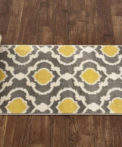 WRG Trellis Gray/Grey Yellow Indoor Area Rug