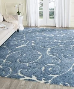 FAS Premium Swirl Thick Plush Light Blue/cream Area Shag Rug 21 FAS Premium Swirl Thick Plush Light Blue/cream Area Shag Rug