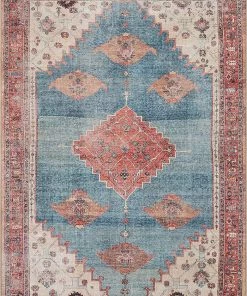 Well Woven All Area Rugs And Runners Towne Blue Machine Washable Vintage Style Classic Distresseed Tribal Medallion Area Rug