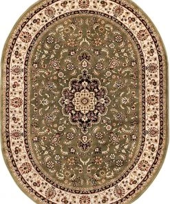 Ww Kashan Medallion Green Traditional Soft Area Rug 24 Ww Kashan Medallion Green Traditional Soft Area Rug