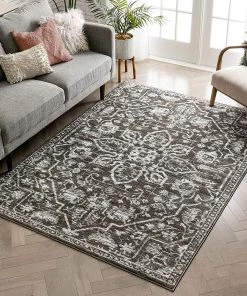 Well Woven Dazzle DISA Grey Vintage Bohemian Oriental Distressed Area Rug All Area Rugs And Runners