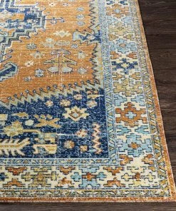 Artistic Darya Outdoor Medallion Soft Area Rug Orange/Navy All Area Rugs And Runners