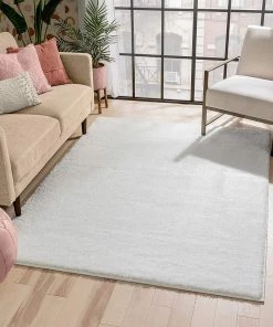 Wel Woven Ciel Ivory Ultra-Soft Multi-Textured Shimmer Pile Area Rug All Area Rugs And Runners