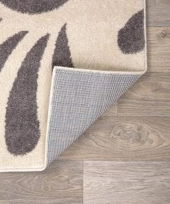 WRG Floral Cream Gray Area Rug