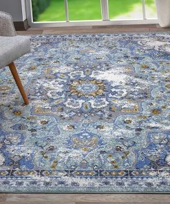 WRG Traditional Distressed Blue Gray Area Rug 10 WRG Traditional Distressed Blue Gray Area Rug
