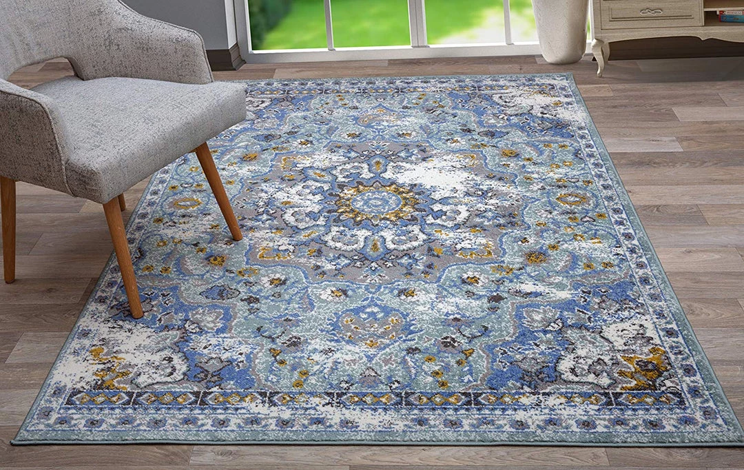 WRG Traditional Distressed Blue Gray Area Rug 3 WRG Traditional Distressed Blue Gray Area Rug