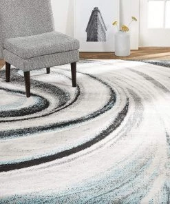 FAS Abstract Gray Turquoise Blue Soft Area Rugs All Area Rugs And Runners