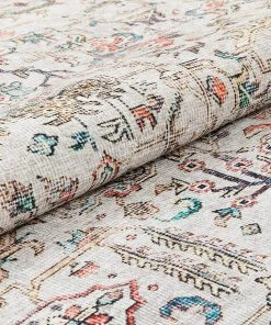 Well Woven Ivory Machine Washable Vintage Style Updated Classic Distressed Persian Mat Area Rug All Area Rugs And Runners