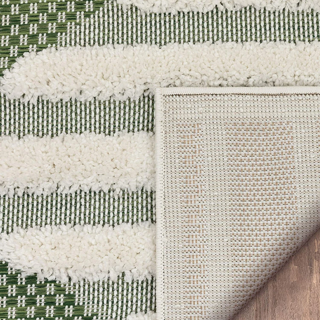 Modern Rugs And Decor Bellagio Luna Tribal Moroccan Diamond Pattern Green High-Low Flat-Weave Area Rug 5 Modern Rugs And Decor Bellagio Luna Tribal Moroccan Diamond Pattern Green High-Low Flat-Weave Area Rug