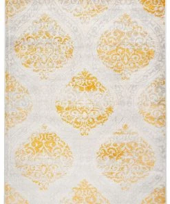 WRG Floral Damask Yellow Ivory Area Rug All Area Rugs And Runners