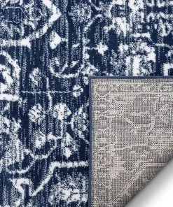 Well Woven All Area Rugs And Runners Dazzle DISA Vintage Medallion Dark Blue Soft Area Rug