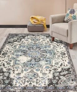 WRG Traditional Distressed Ivory Gray Area Rug All Area Rugs And Runners