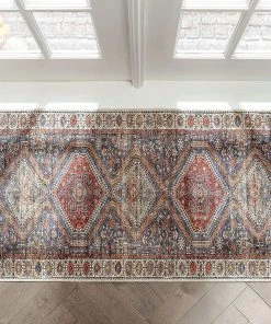 Modern Rugs And Decor All Area Rugs And Runners Ripon Red Blue Vintage Distressed Persian Area Rug