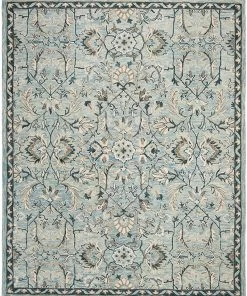 Safavieh All Area Rugs And Runners Blossom Collection Handmade Tassel Premium Wool Accent Rug Blue / Ivory