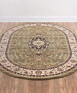 Ww Kashan Medallion Green Traditional Soft Area Rug 25 Ww Kashan Medallion Green Traditional Soft Area Rug