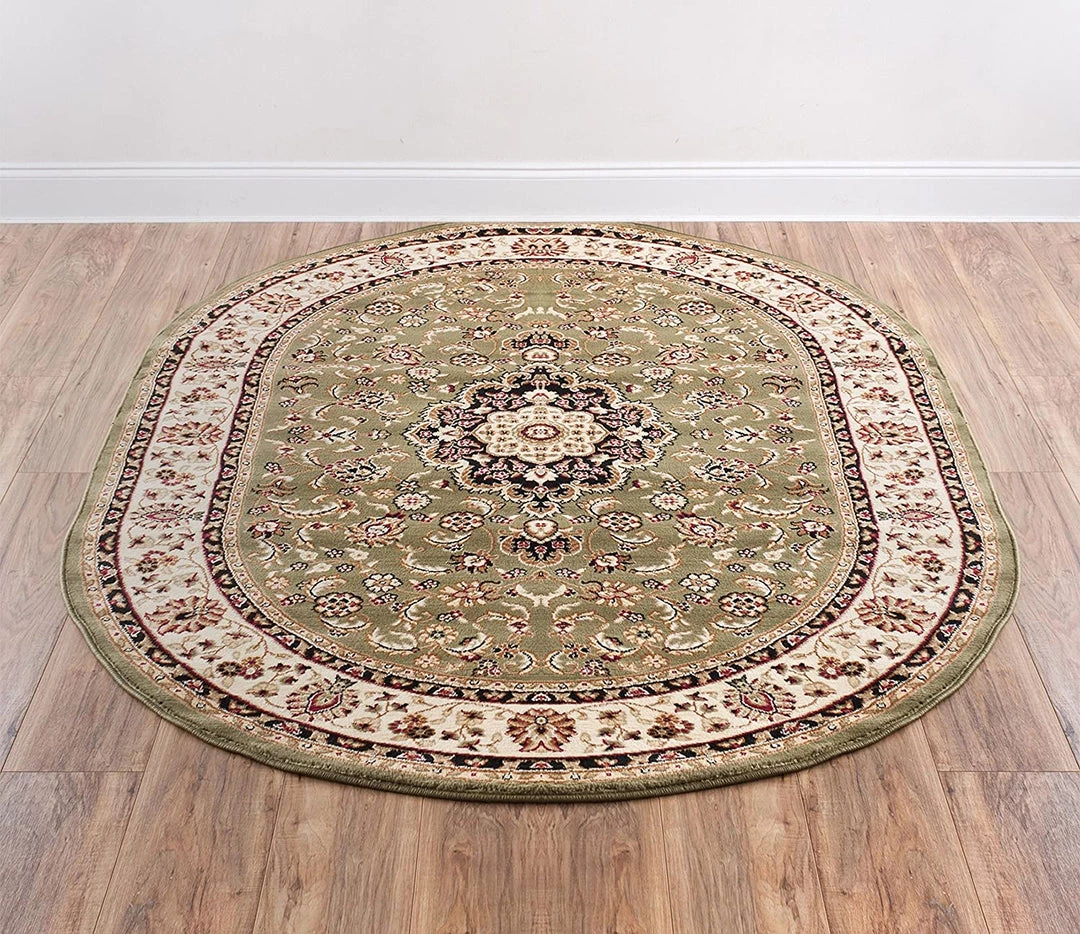 Ww Kashan Medallion Green Traditional Soft Area Rug 11 Ww Kashan Medallion Green Traditional Soft Area Rug