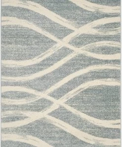 Modern Rugs And Decor All Area Rugs And Runners Modern Wave Distressed Area Rug, Cream / Slate