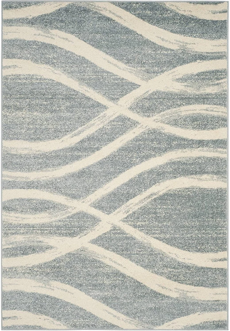 Modern Rugs And Decor All Area Rugs And Runners Modern Wave Distressed Area Rug, Cream / Slate 2 Modern Rugs And Decor All Area Rugs And Runners Modern Wave Distressed Area Rug, Cream / Slate