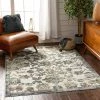 Unique Loom Atlas Blue Distressed Floral Oriental Pattern Area Rug All Area Rugs And Runners