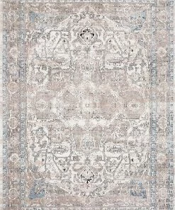 Loloi Dante Collection Distressed/Vintage Persian Soft Area Rug Ivory