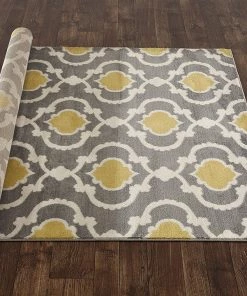 WRG Trellis Gray/Grey Yellow Indoor Area Rug