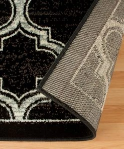 SUP All Area Rugs And Runners Trellis Black Ivory Grey/Gray Area Rug