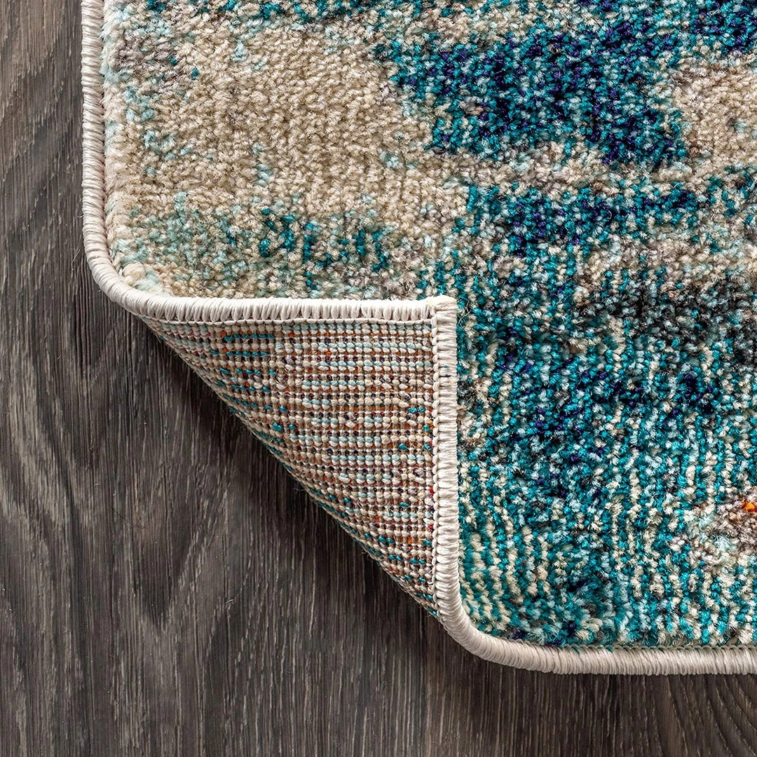 Jonathan All Area Rugs And Runners Contemporary Modern Abstract Brushstroke Cream/Blue Rug 4 Jonathan All Area Rugs And Runners Contemporary Modern Abstract Brushstroke Cream/Blue Rug