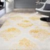 WRG Floral Damask Yellow Ivory Area Rug All Area Rugs And Runners
