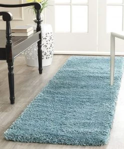 FAS Aqua Blue Soft Plush Shag Area Rug