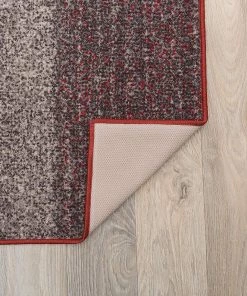 WRG Box Pattern Red Gray Area Rug Non-Slip Non Skid All Area Rugs And Runners