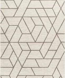 WW All Area Rugs And Runners Modern Geometric Angles Tiles Ivory Area Rugs