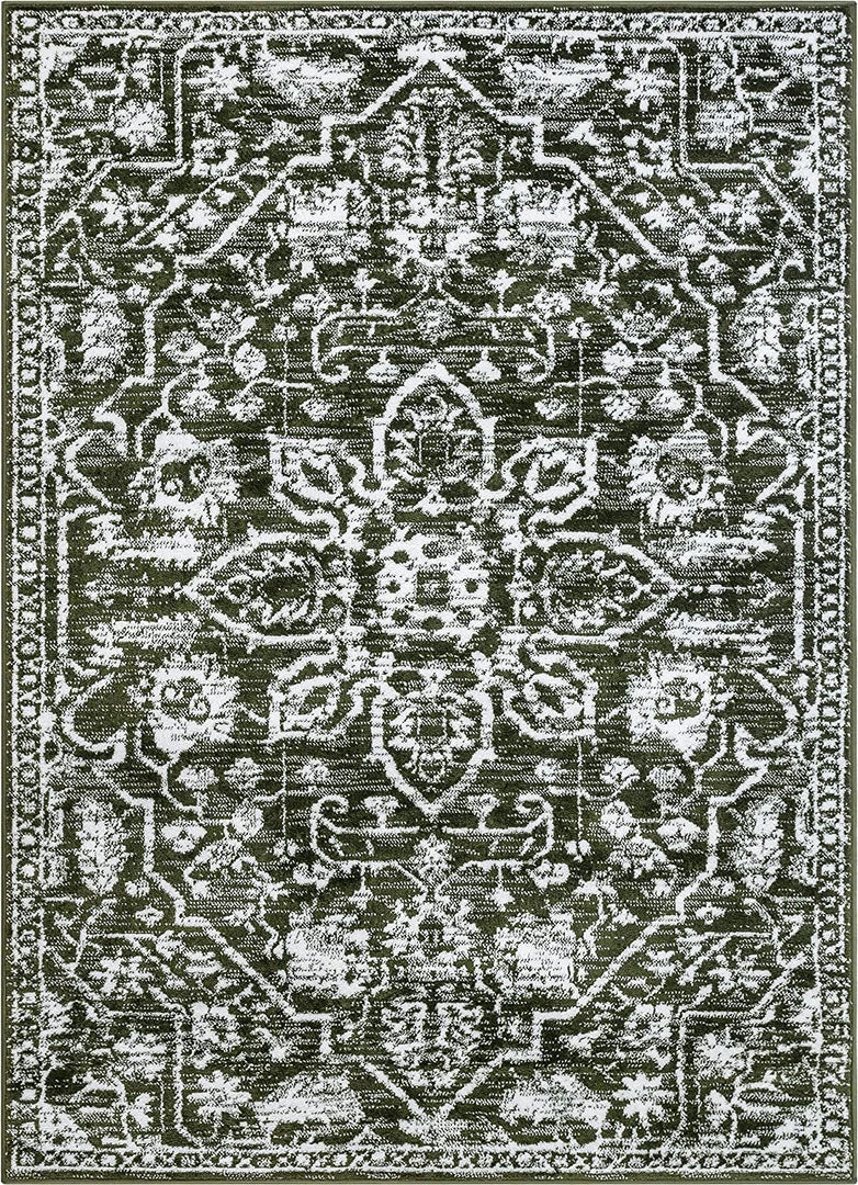 Well Woven Dazzle DISA Vintage Medallion Green Soft Area Rug Nomaan All Area Rugs And Runners 2 Well Woven Dazzle DISA Vintage Medallion Green Soft Area Rug Nomaan All Area Rugs And Runners