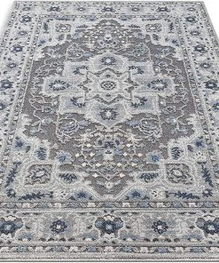 Well Woven Boer Grey Oriental Medallion Pattern Area Rug
