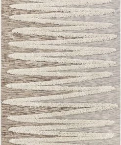 All Area Rugs And Runners Bergen Beige Flat-Weave Hi-Low Pile Stripes Moroccan Tribal Area Rug