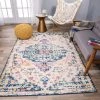 WRG Vintage Medallion Floral Ivory Dark Blue Soft Area Rug All Area Rugs And Runners
