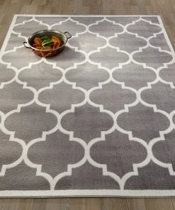 MRAD Gray/Grey White Area Rug All Area Rugs And Runners