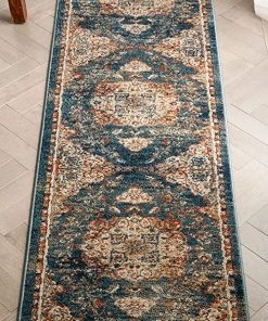 Well Woven All Area Rugs And Runners Marda Blue Tribal Medallion Area Rug